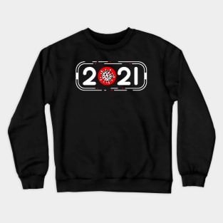 Vaccinated 2021 Black and White Text Based Design Crewneck Sweatshirt